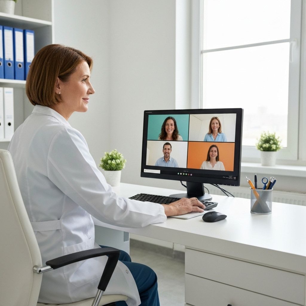 Healthcare provider conducting multiple virtual consultations